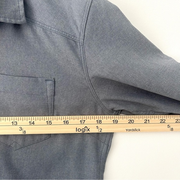 Western Rise Button Down Shirt Blouse Top Tech Travel Gorpcore Gray Size Medium - Picture 13 of 15